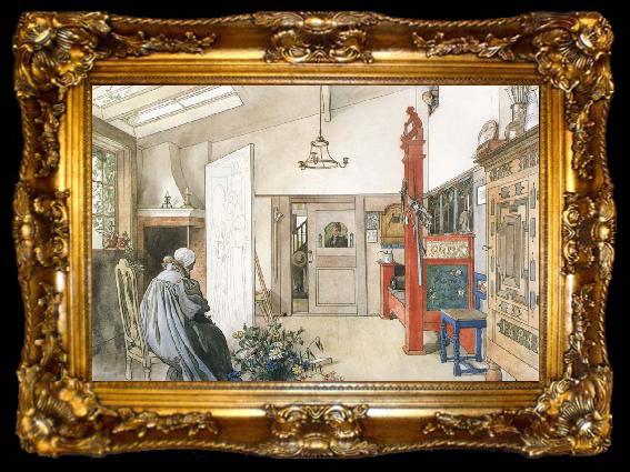 framed  Carl Larsson The Other Half of the Studio, ta009-2